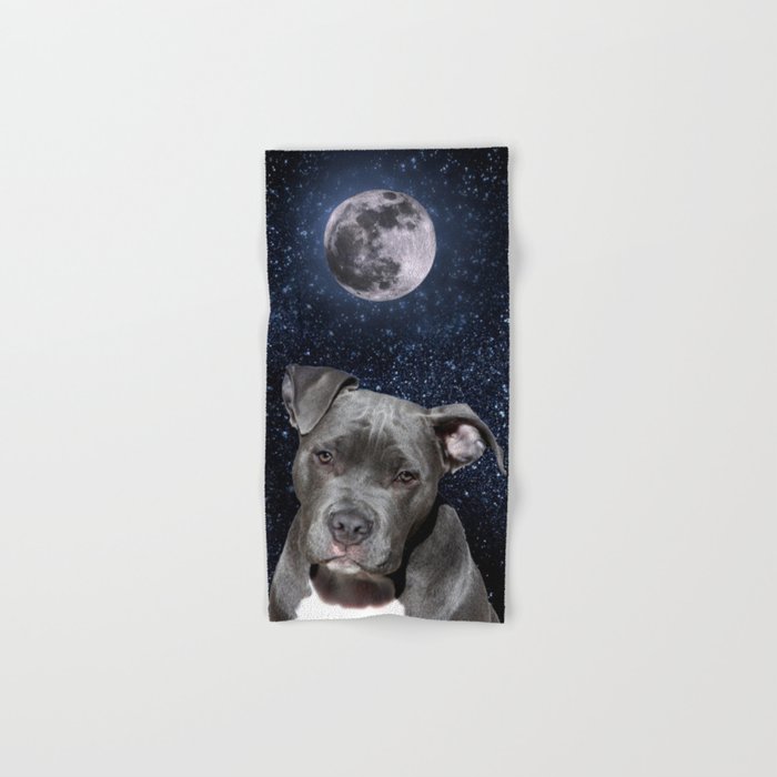Pitbull Terrier and Moon Hand & Bath Towel