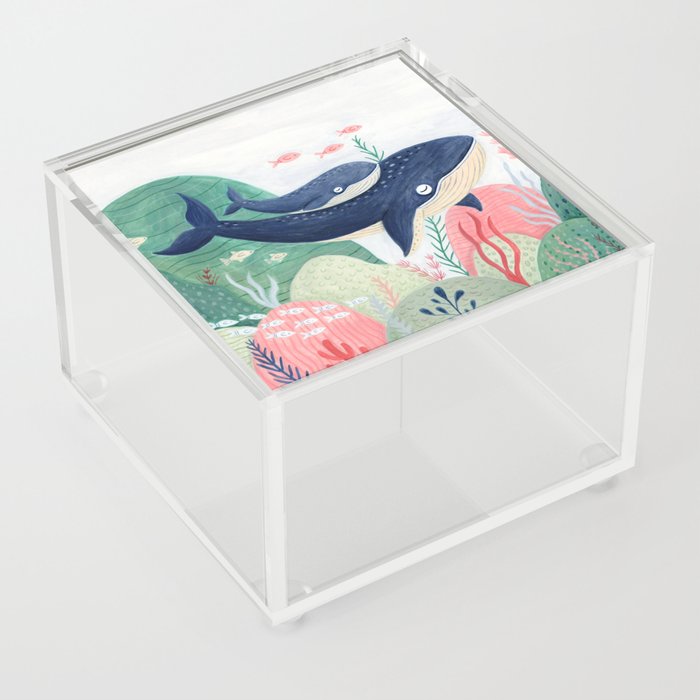 Humpback Whale and Calf Whale Acrylic Box