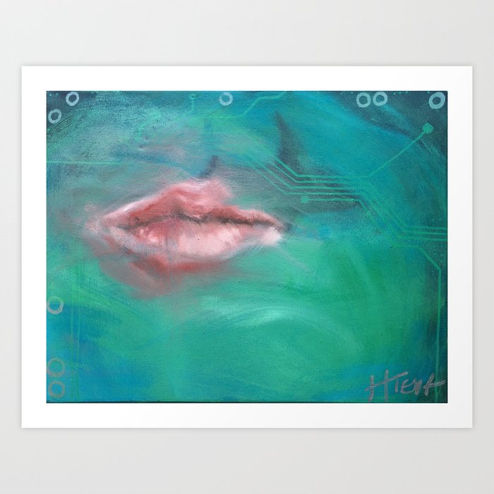 Swimming with Sharks Art Print