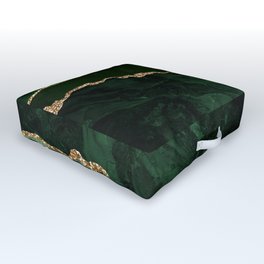 Beautiful Emerald And Gold Marble Design Outdoor Floor Cushion
