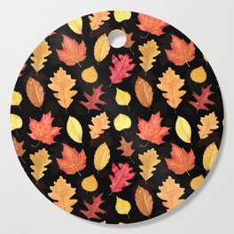 Autumn Leaves - black Cutting Board
