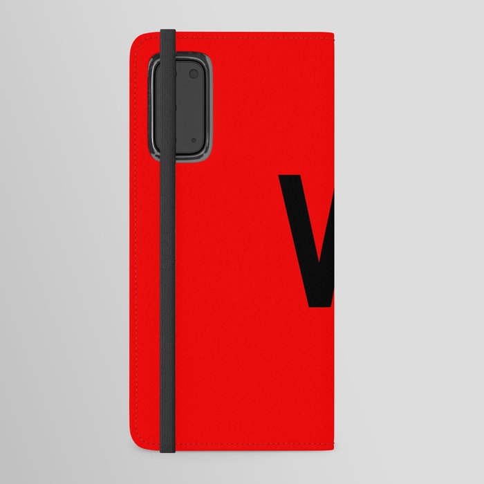 LETTER w (BLACK-RED) Android Wallet Case
