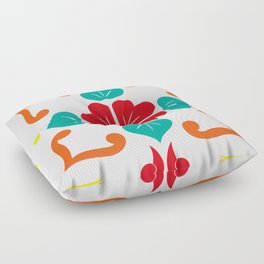 Orange 1, Framed Talavera Flower Floor Pillow