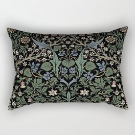 William Morris Vintage Blackthorn Dark Green 1892 Rectangular Pillow