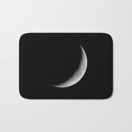 Crescent Moon Bath Mat | Crescent, Galaxy, Popular, Illustration, Moon, Universe, Black And White, Nature, Abstract, Photo 