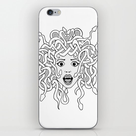 foolish medusa (b&w) iPhone Skin