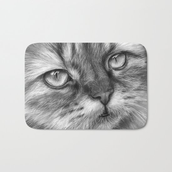 Cat Drawing Bath Mat