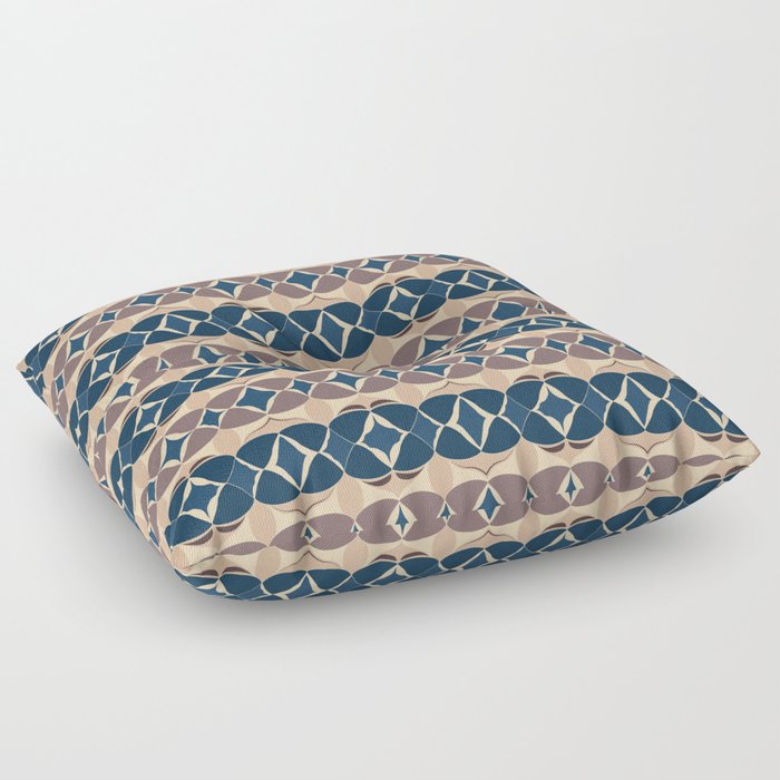 Modern abstract weave pattern - blue Floor Pillow