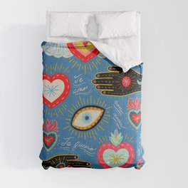 Milagro love hearts - blue Comforter