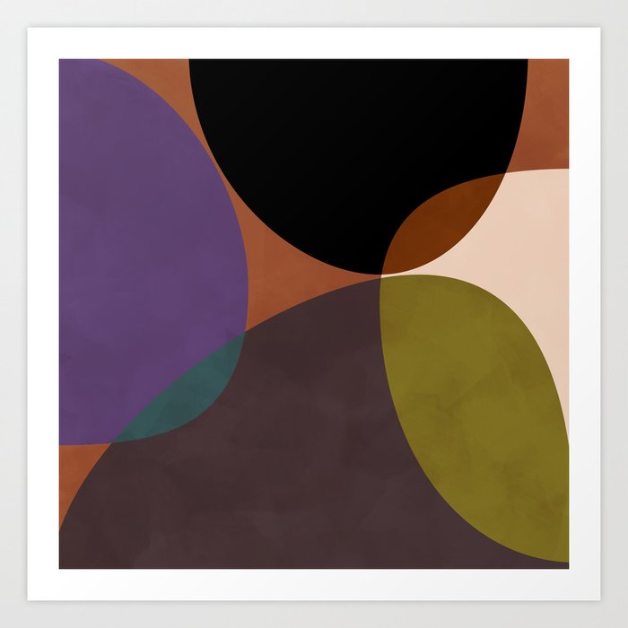 mid century abstract geometric autumn 2 Art Print