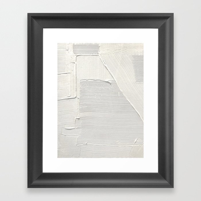 Relief [2]: an abstract, textured piece in white by Alyssa Hamilton Art Gerahmter Kunstdruck