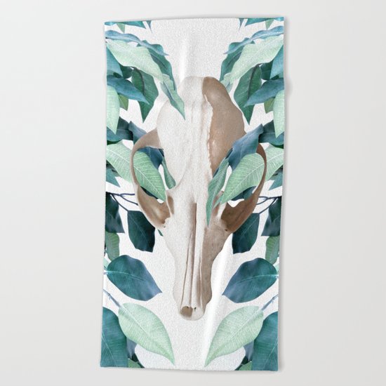 Fox into the Greenery Beach Towel