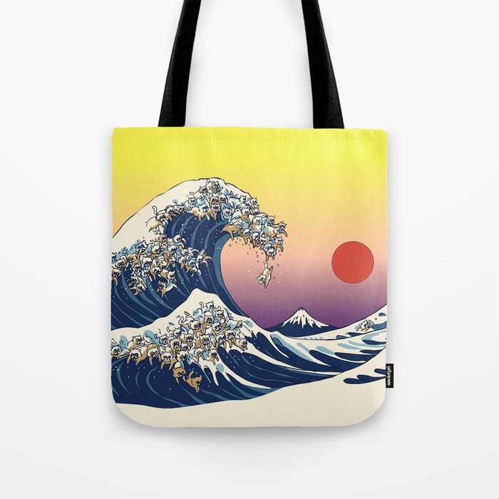 The Great Wave Of  Cat Tote Bag