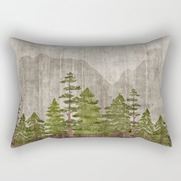 Mountain Range Woodland Forest Rectangular Pillow