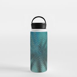 Turquoise Green Circular Zigzag Water Bottle