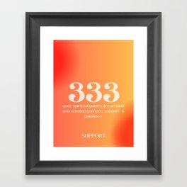 Gradient Angel Numbers: 333 Support Framed Art Print