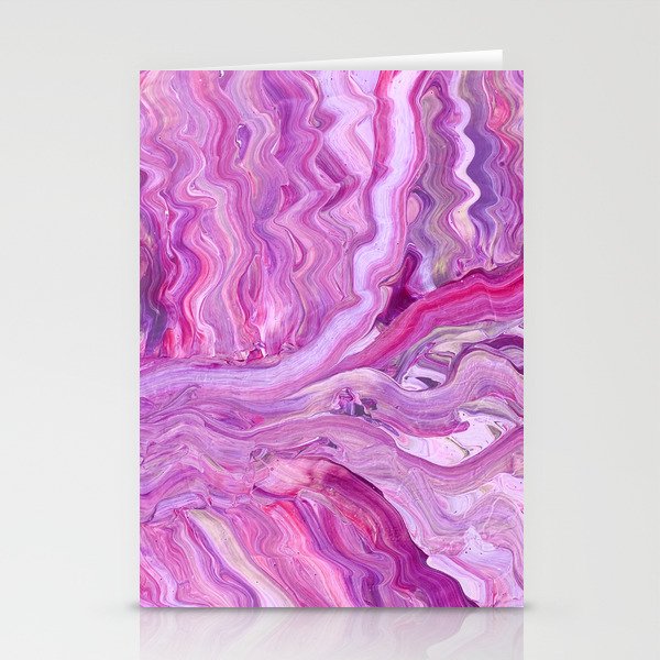 Wavy Abstract Pink Stationery Cards