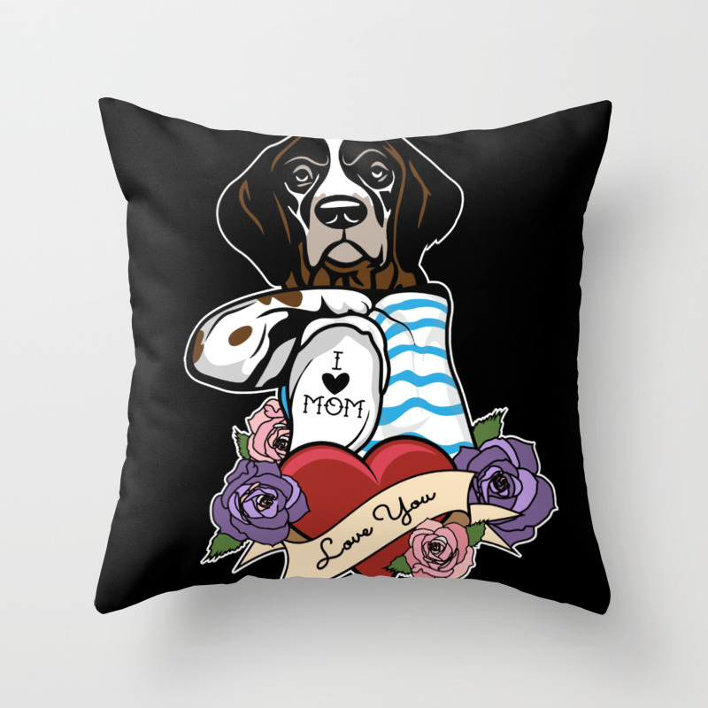 I Love Mom Tattoo I German Shorthaired Pointer Throw Pillow by Maximus  Design | Society6