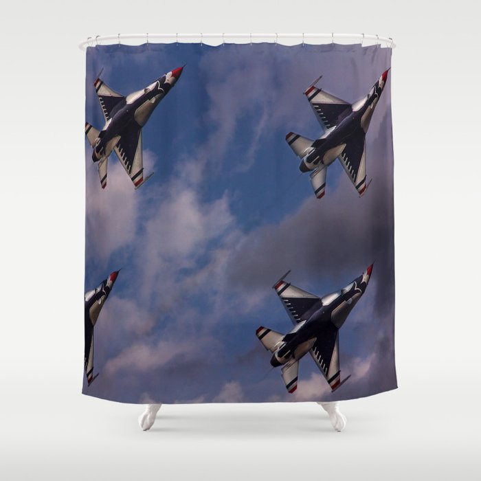 USAF Thunderbirds In Diamond Formation Shower Curtain