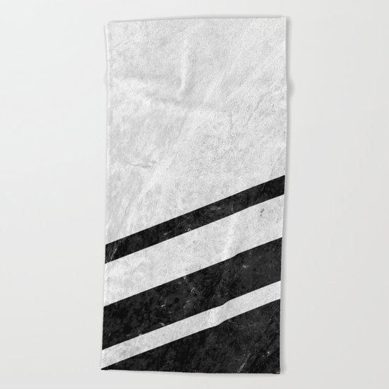 White Striped Marble Beach Towel