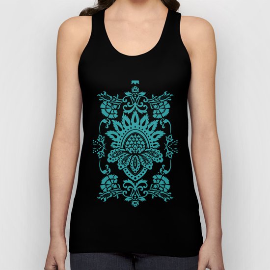 Damask in emerald Unisex Tank Top