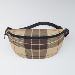 Tan Tartan with Black and Red Stripes Fanny Pack