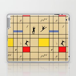 Dancing like Piet Mondrian - Composition with Red, Yellow, and Blue on the light orange background Laptop Skin