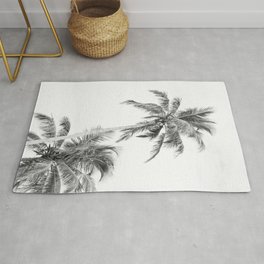 Floridian Palms Black & White #1 #tropical #wall #art #society6 Area & Throw Rug