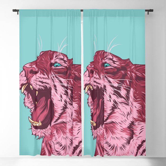 Magenta tiger Blackout Curtain