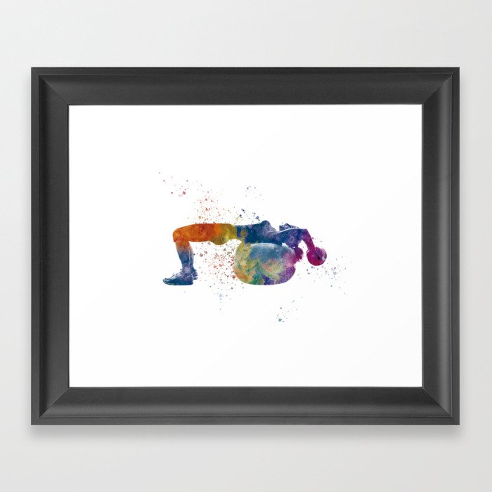 Fitness in watercolor Framed Art Print