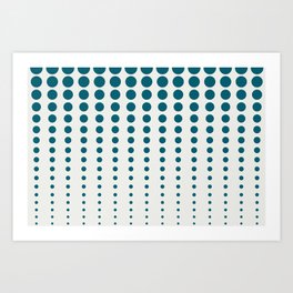 Tropical Dark Teal Reduced Polka Dots Minimal Pattern Inspired by Sherwin Williams 2020 Trending Color Oceanside SW6496 on Off White Art Print