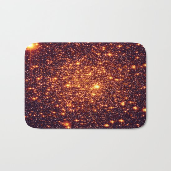 Copper Bronze Glitter Stars Bath Mat