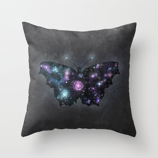 Cosmic Butterfly Throw Pillow