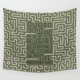 Proverbs 4:23  |  Sage Green Wall Tapestry