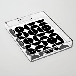 Mid Century Modern Geometric 04 Black Acrylic Tray