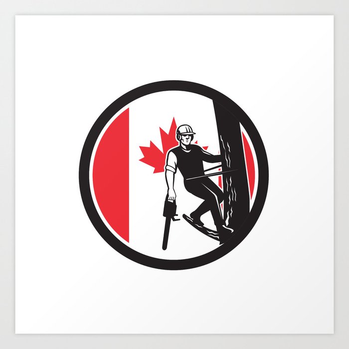 Canadian Tree Surgeon Canada Flag Icon Art Print
