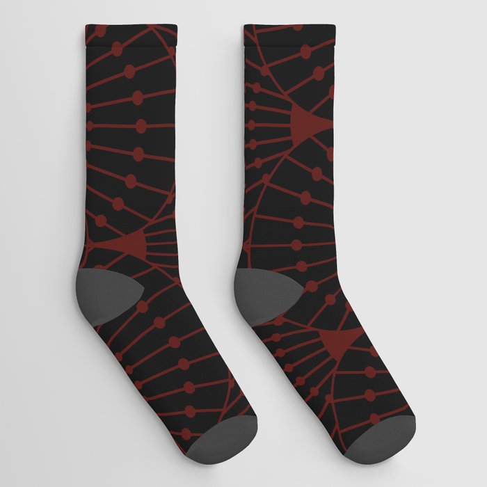 Deco Scales (black + burgundy) Socks
