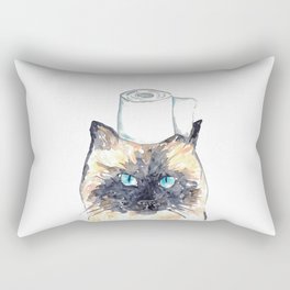 Siamese cat toilet Painting Wall Poster Watercolor Rectangular Pillow