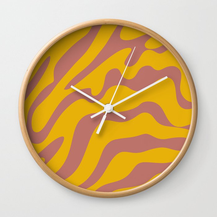 19 Abstract Liquid Swirly Shapes 220725 Valourine Digital Design Wall Clock