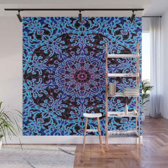 Blue Mystic Floral  Wall Mural