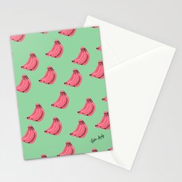 Bananas pink-green background Stationery Card