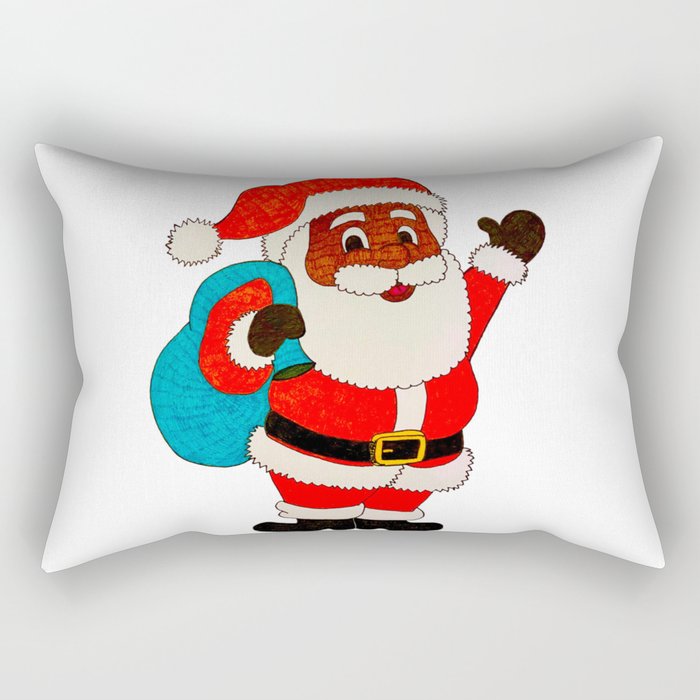 Chocolate Santa Rectangular Pillow