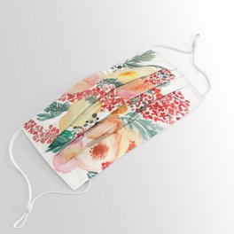 handmade watercolor bloom composition  Face Mask