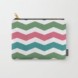 Green Pink Blue Chevron Carry-All Pouch | Oak, Animal, Professor, Pattern, Abstract, Green, Elm, Graphicdesign, Pink, Chevron 