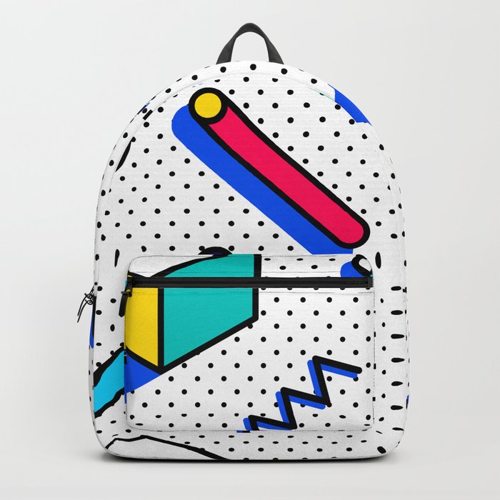 Patern in memphis, pop art style Backpack