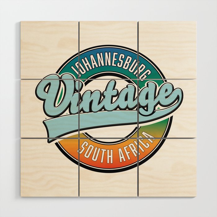 Johannesburg South Africa vintage logo. Wood Wall Art