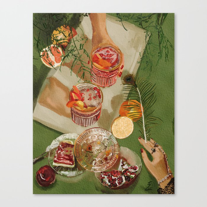 The magic of pomegranate cocktails Canvas Print