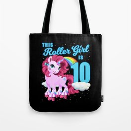 This Roller Girl is 10 Roller Skating Unicorn Birthday Tote Bag