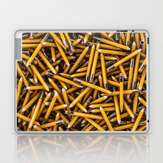 Pencil it in / 3D render of hundreds of yellow pencils Laptop & iPad Skin