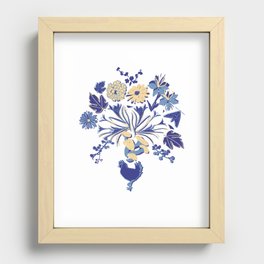 Bunch of Italian countryside flowers, mushrooms and moths Recessed Framed Print